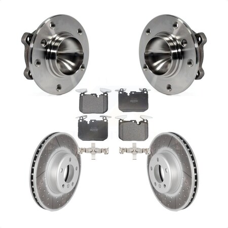 Transit Auto Front Hub Bearing Coated Brake Rotor Pad Kit For BMW 335i With 340mm Diameter KBB-126024